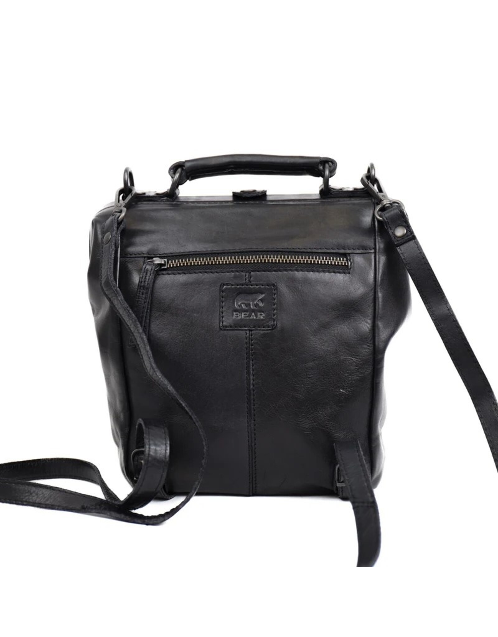 Bear Design Leren rugzakken  Leren shoppers - Bear Design Rugtas-Schoudertas 'Shelly' zwart