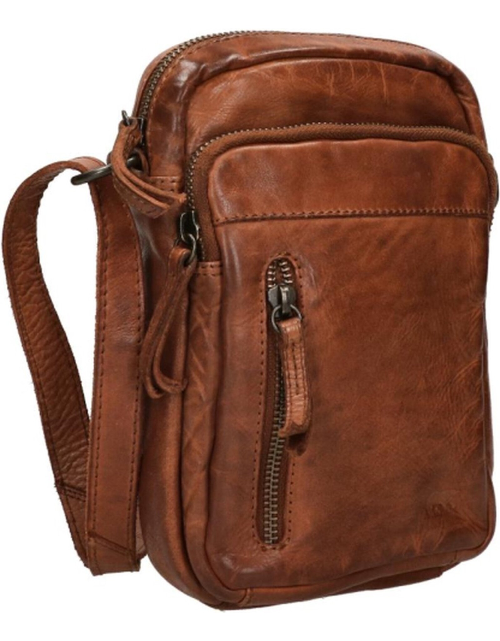 Bear Design Leather shoulderbags Leather crossbody bags - Bear Design Shoulder bag ‘Karin’ cognac