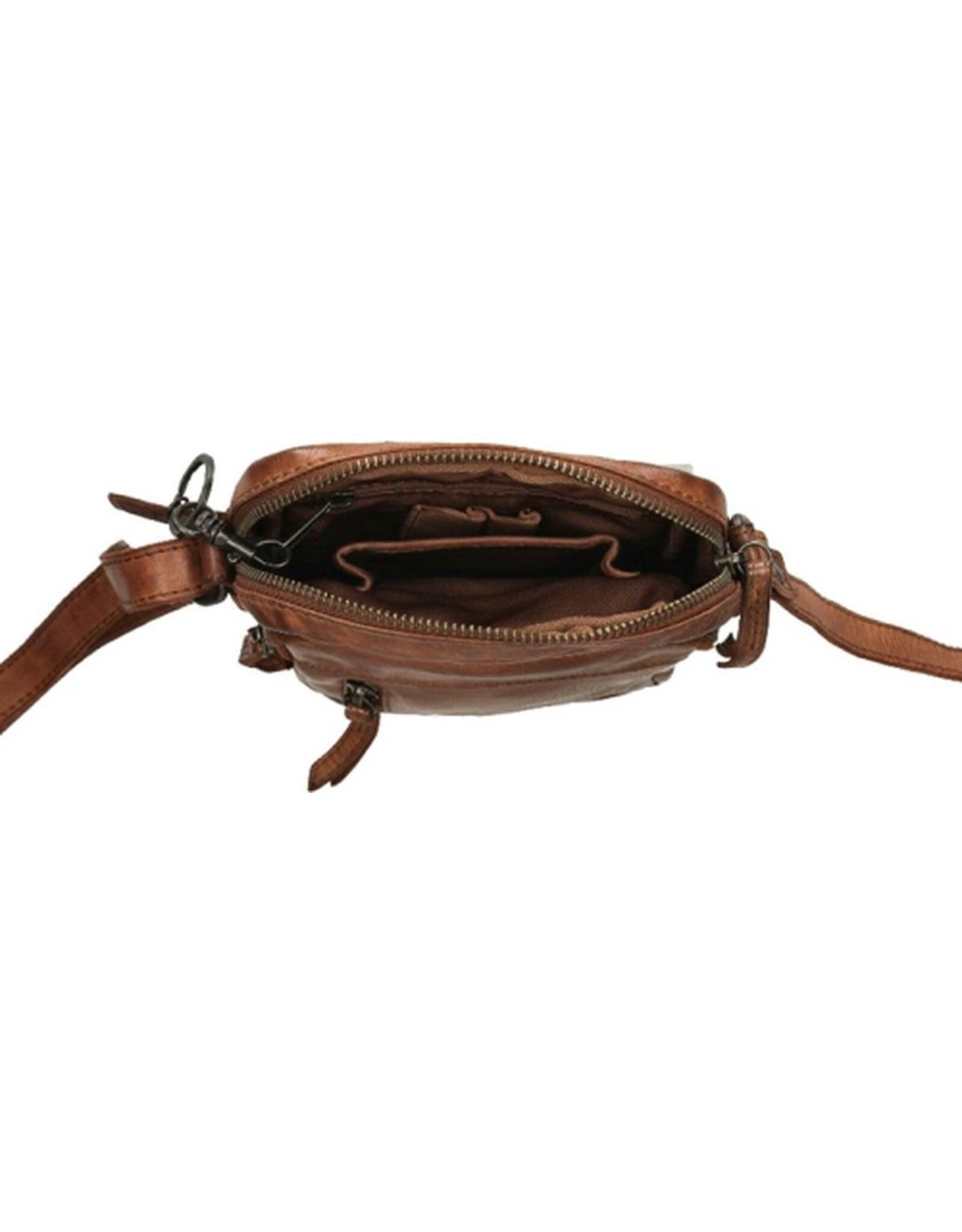 Bear Design Leren schoudertassen Leren crossbody tassen - Bear Design Schoudertasje "Karin" cognac