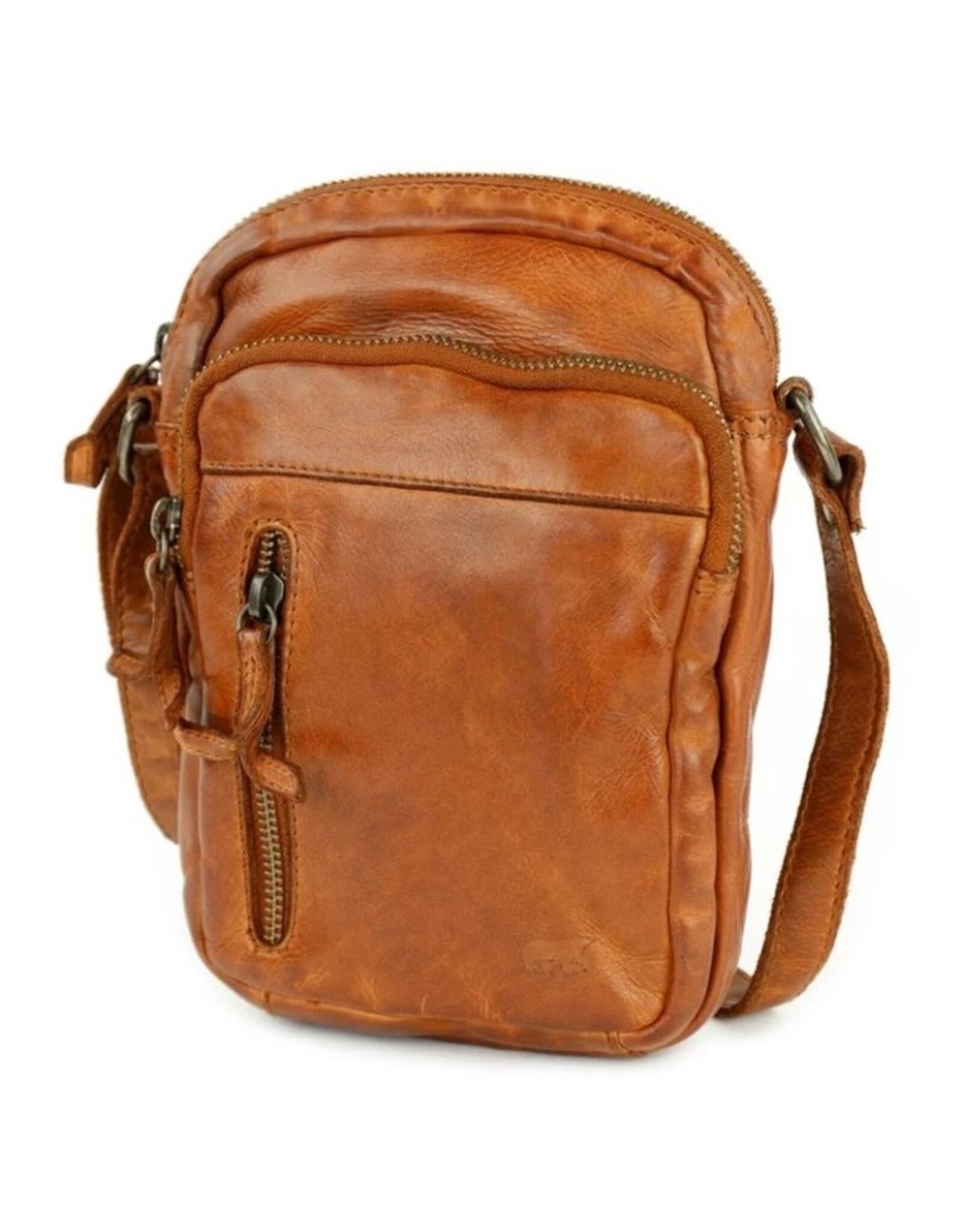 Bear Design Leather shoulderbags Leather crossbody bags - Bear Design Shoulder bag ‘Karin’ cognac