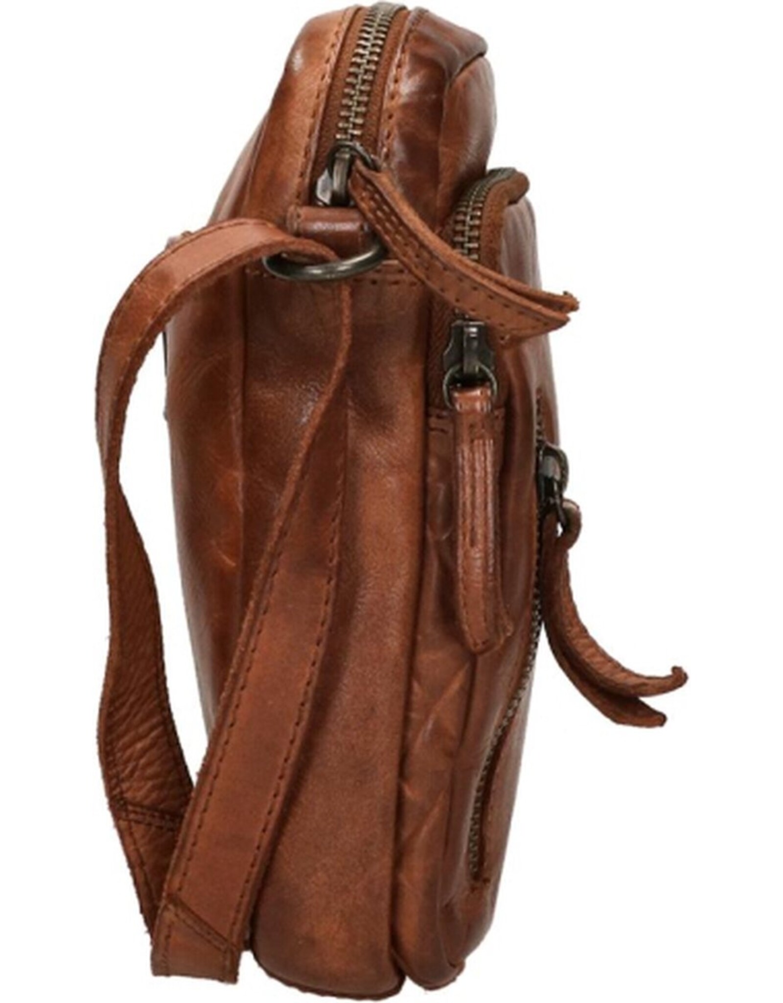 Bear Design Leather shoulderbags Leather crossbody bags - Bear Design Shoulder bag ‘Karin’ cognac