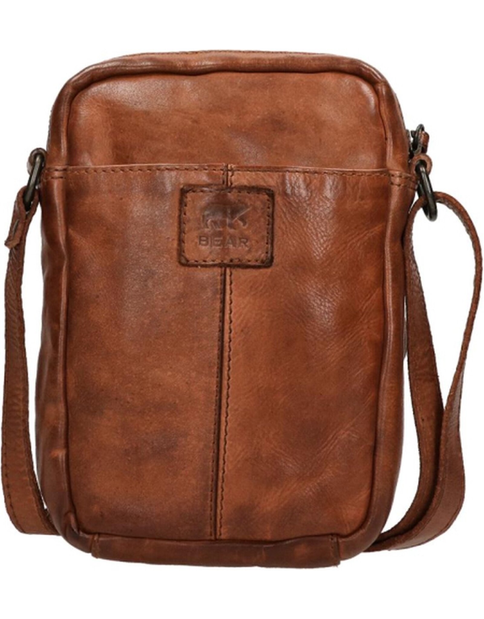 Bear Design Leather shoulderbags Leather crossbody bags - Bear Design Shoulder bag ‘Karin’ cognac