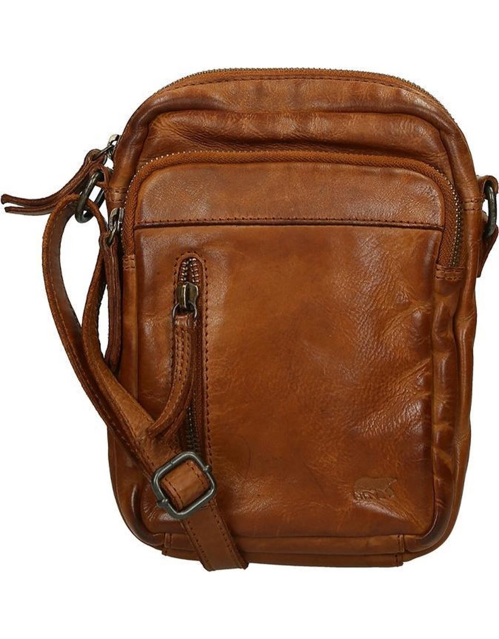 Bear Design Leather shoulderbags Leather crossbody bags - Bear Design Shoulder bag ‘Karin’ cognac