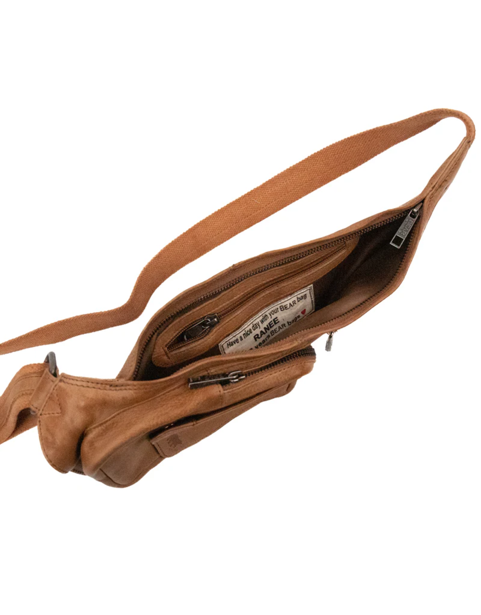 Bear Design Leren schoudertassen Leren crossbody tassen - Bear Design Crossbody tas "Ranee" taupe