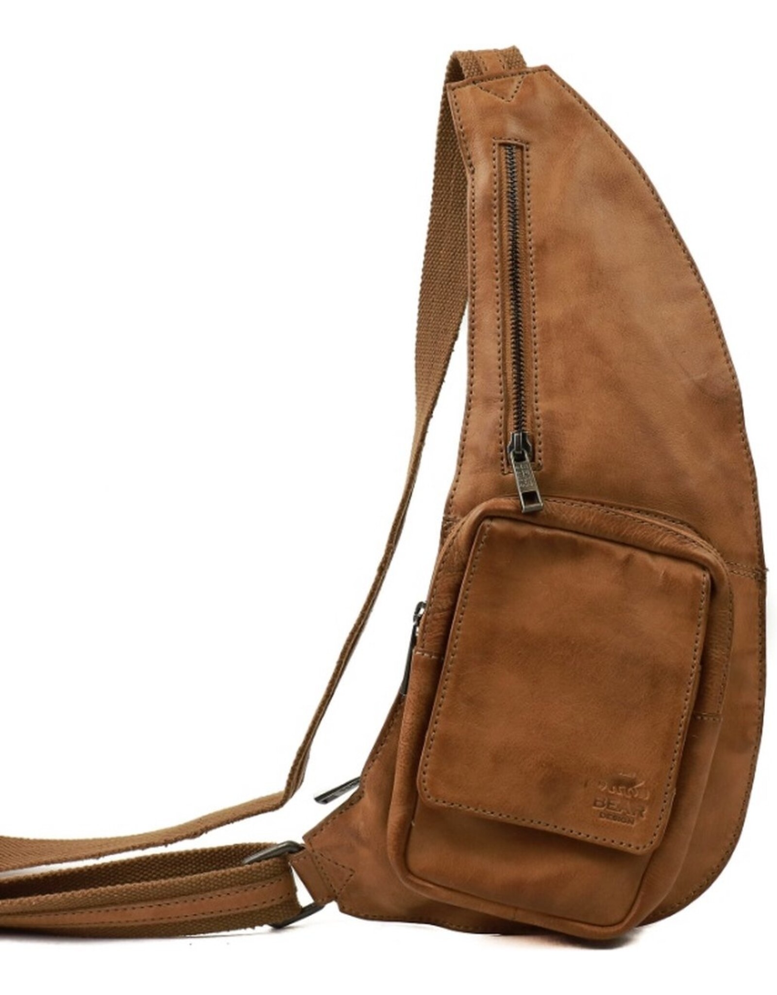 Bear Design Leren schoudertassen Leren crossbody tassen - Bear Design Crossbody tas "Ranee" taupe
