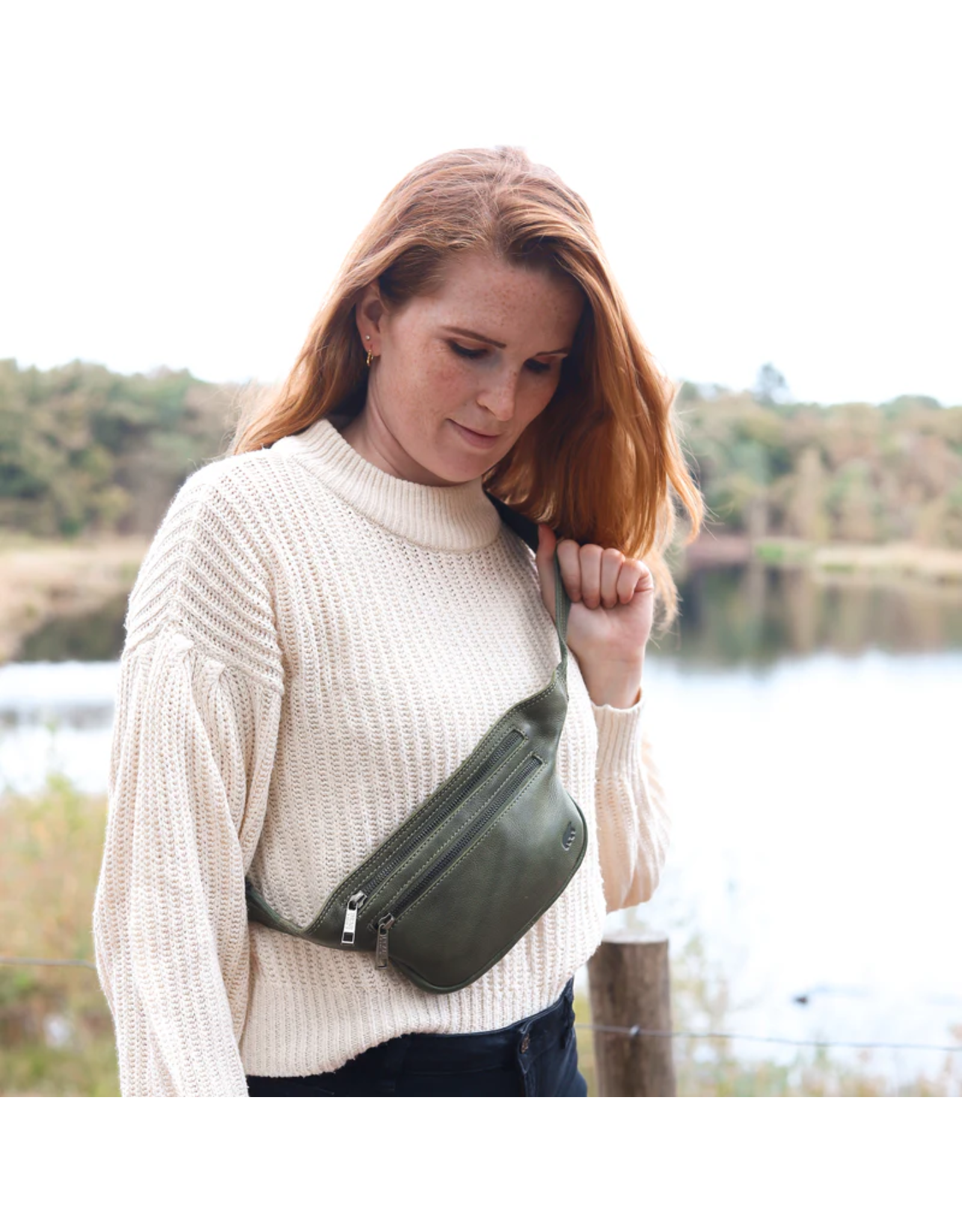 Bear Design Leather Festival bags, waist bags and belt bags - Bear Design  Waist bag ‘Lana’ taupe
