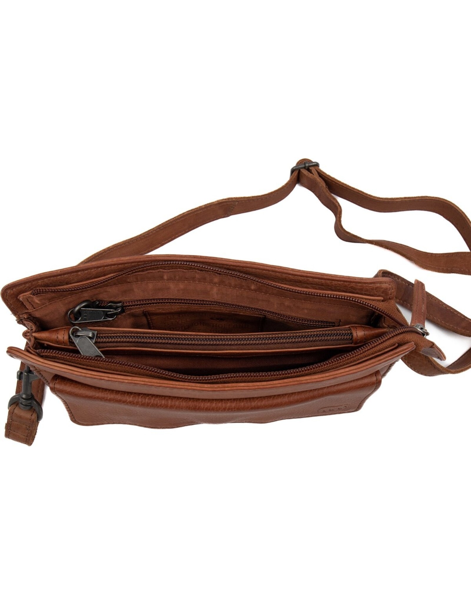Bear Design Leather shoulderbags Leather crossbody bags - Bear Design Shoulder bag ‘Cil’ cognac
