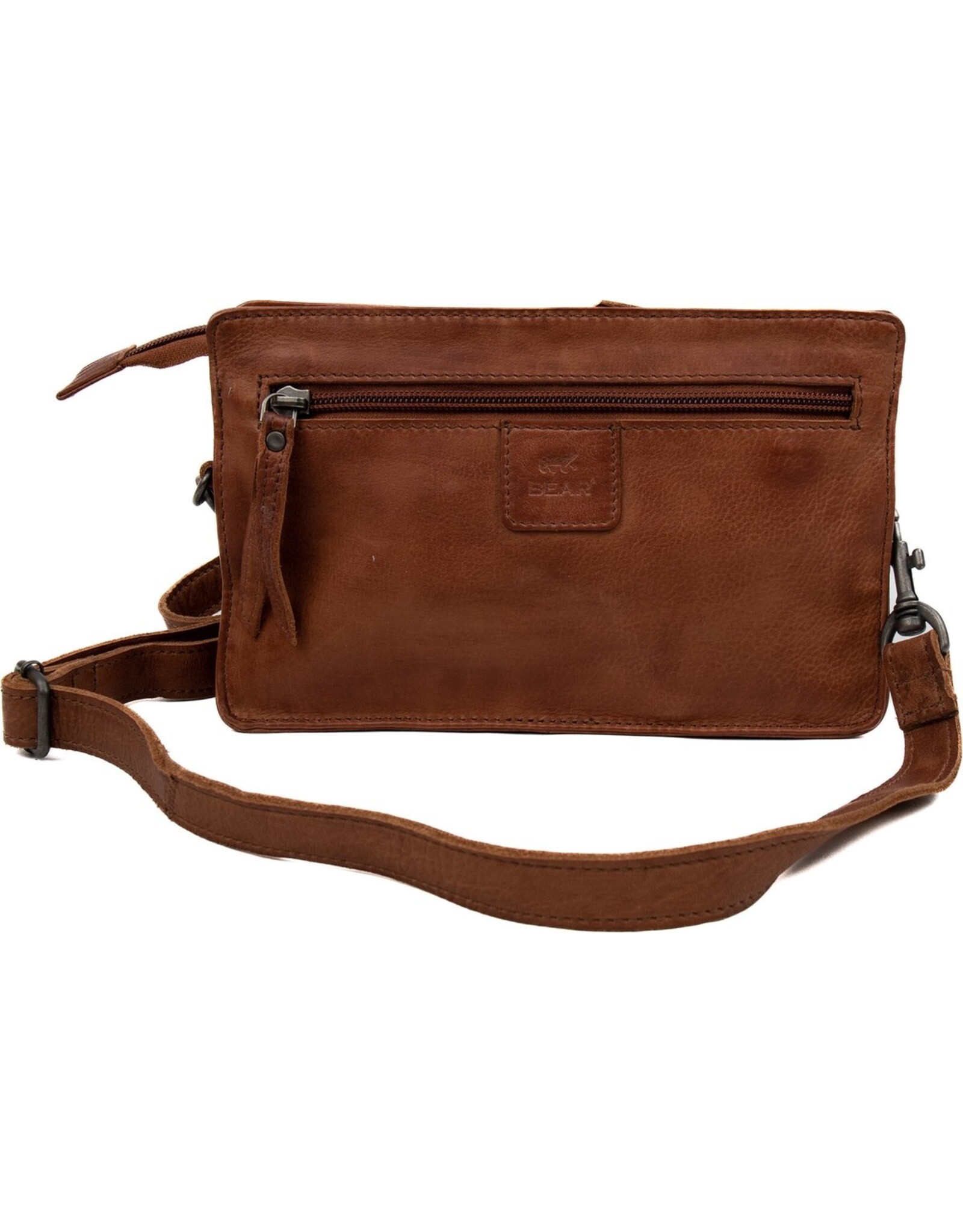 Bear Design Leather shoulderbags Leather crossbody bags - Bear Design Shoulder bag ‘Cil’ cognac