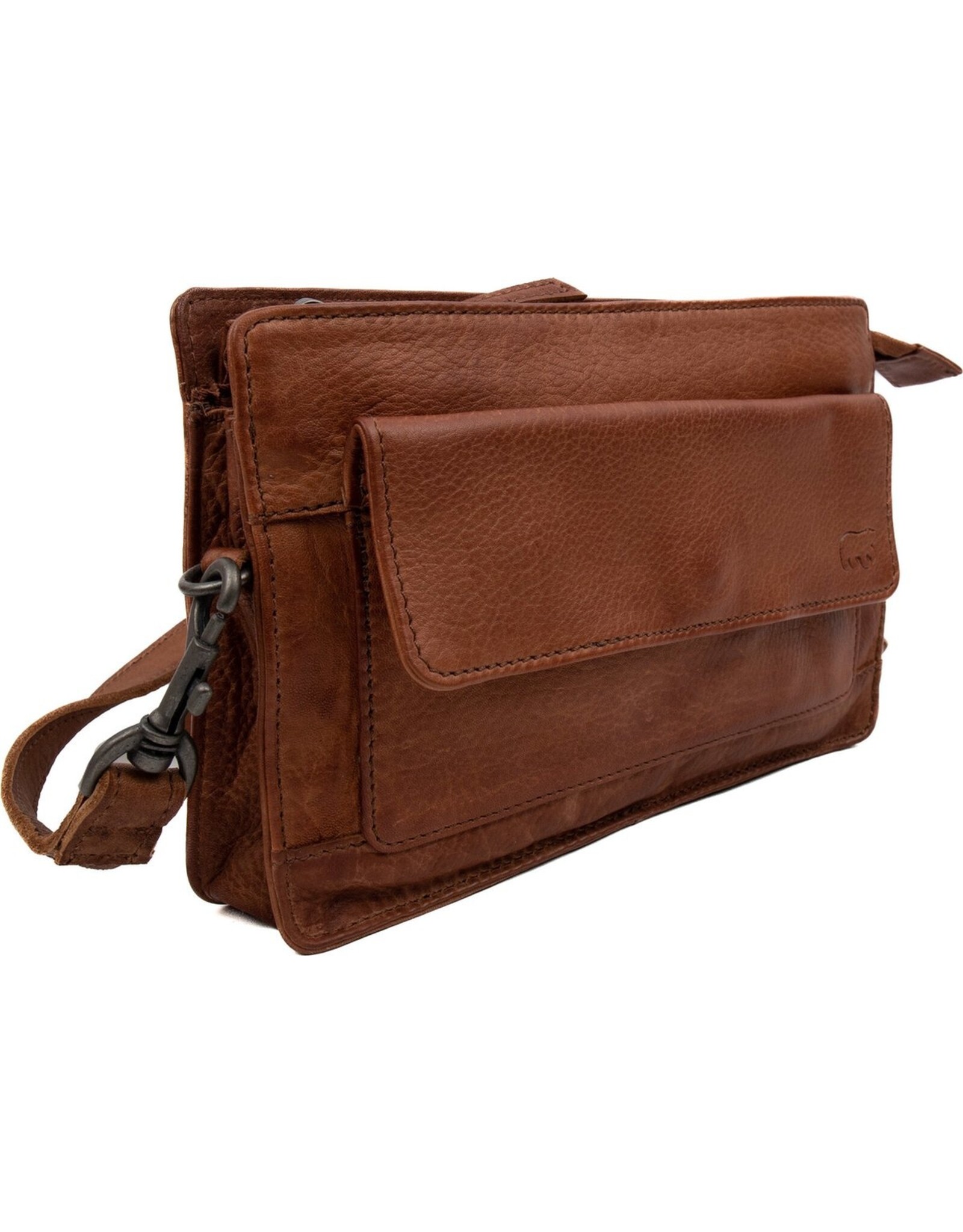 Bear Design Leather shoulderbags Leather crossbody bags - Bear Design Shoulder bag ‘Cil’ cognac