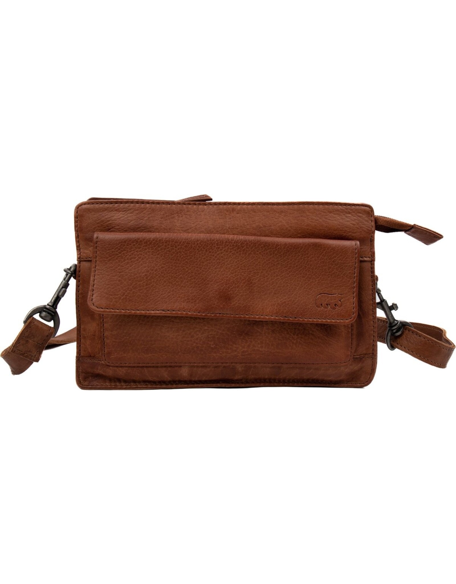 Bear Design Leather shoulderbags Leather crossbody bags - Bear Design Shoulder bag ‘Cil’ cognac