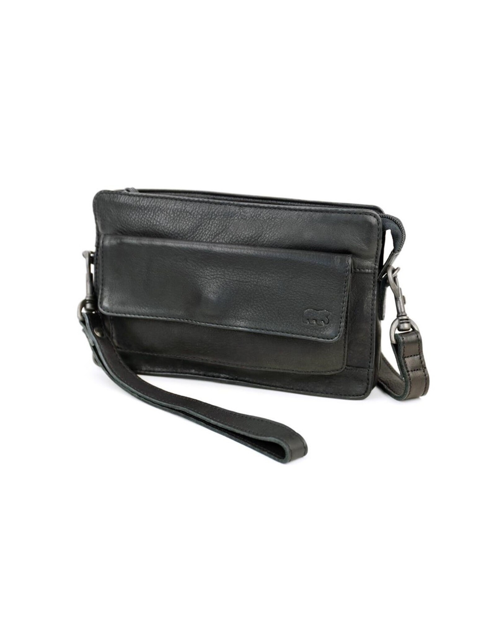 Bear Design Leather shoulderbags Leather crossbody bags - Bear Design Shoulder bag ‘Cil’ black