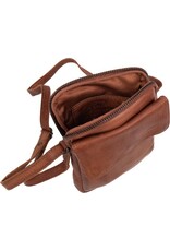 Bear Design Leather shoulderbags Leather crossbody bags - Bear Design Phone pouch 'Igor' cognac