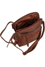 Bear Design Leather shoulderbags Leather crossbody bags - Bear Design Phone pouch 'Igor' cognac