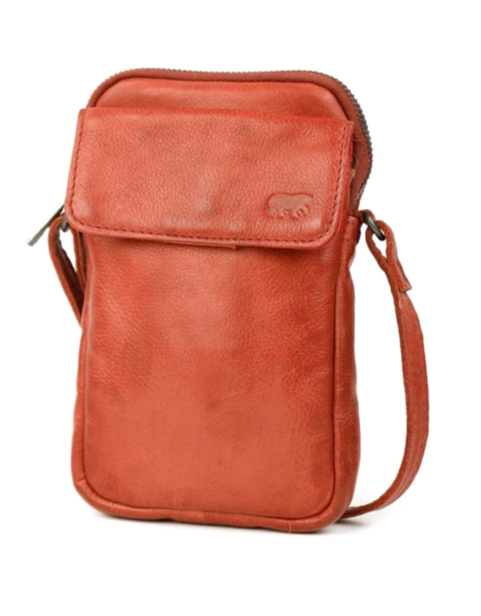 Bear Design Leren schoudertassen Leren crossbody tassen - Bear Design Telefoontasje "Igor" rood