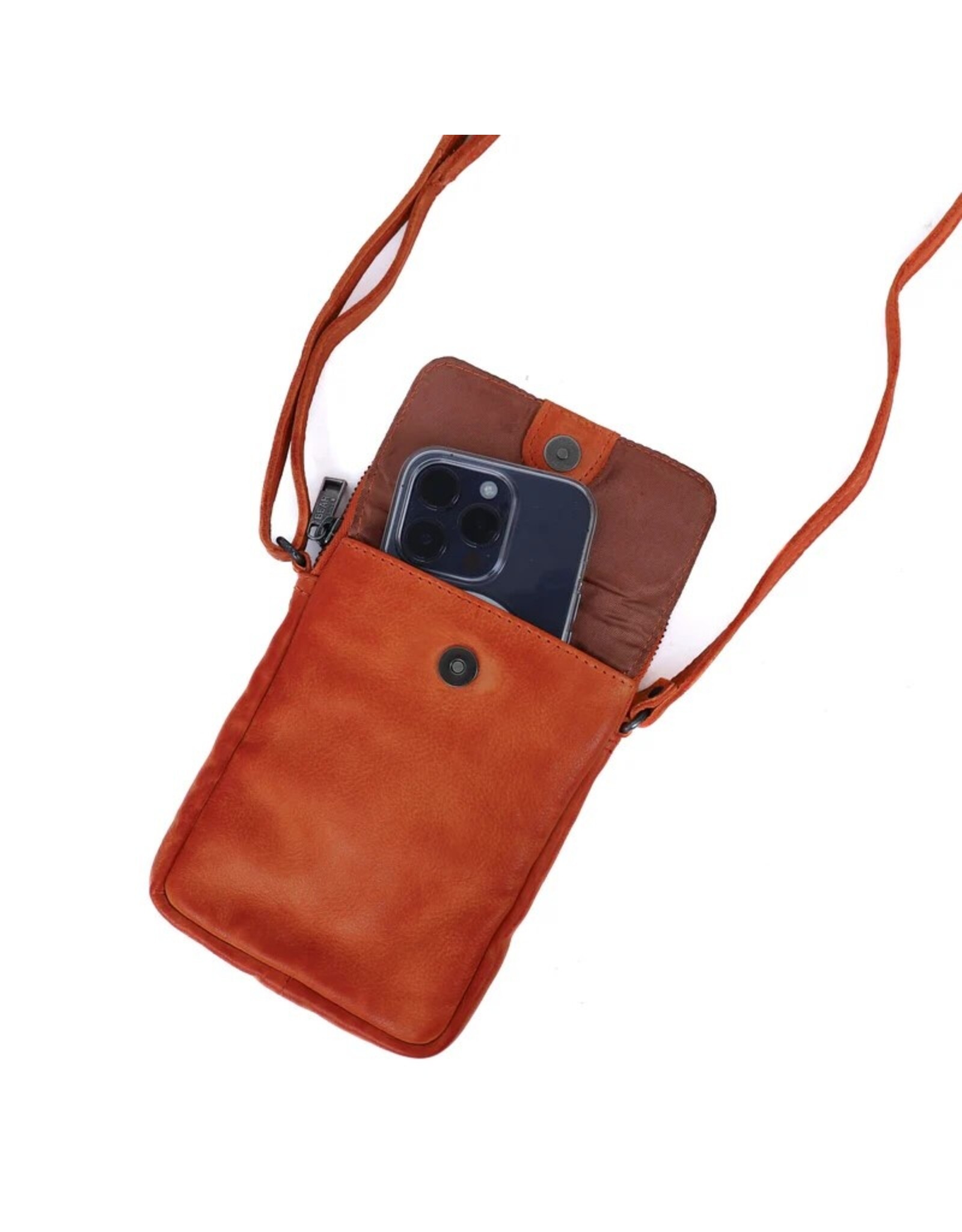 Bear Design Leren schoudertassen Leren crossbody tassen - Bear Design Telefoontasje "Igor" rood