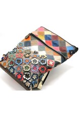 TJ Leren rugzakken  Leren shoppers - Rolltop Rugzak - Schoudertas Patchwork Flowerpower