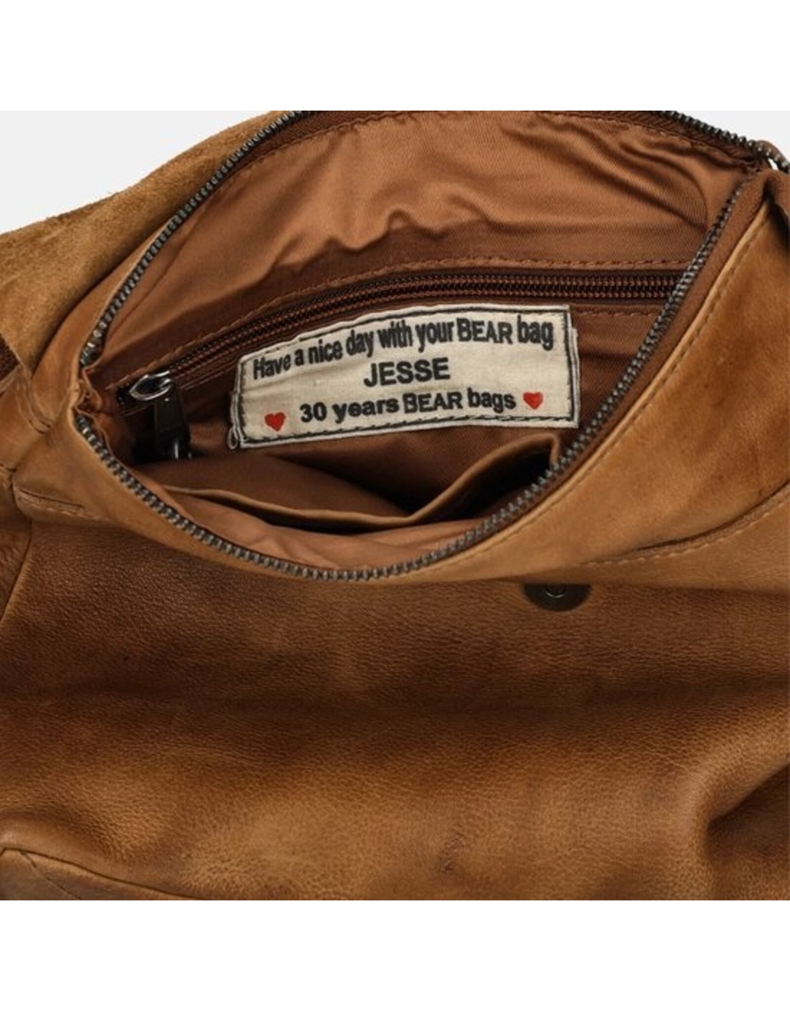 Bear Design Leather backpacks Leather shoppers - Bear Design Backpack-Crossbody 'Jesse' cognac