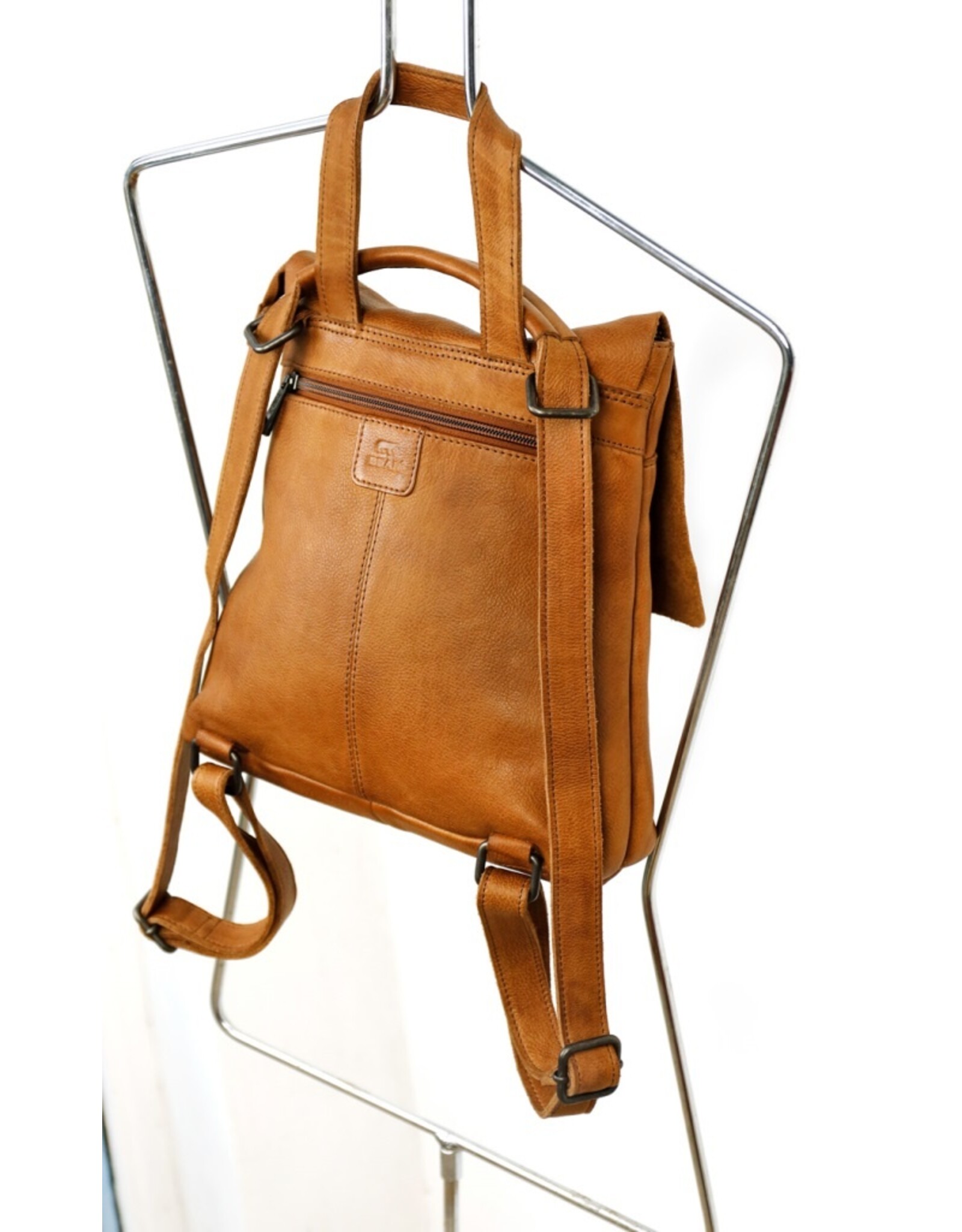Bear Design Leather backpacks Leather shoppers - Bear Design Backpack-Crossbody 'Jesse' cognac