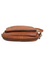 Bear Design Leather shoulderbags Leather crossbody bags - Bear Design Shoulder bag ‘Peggy’ cognac