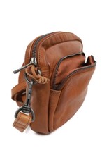 Bear Design Leather shoulderbags Leather crossbody bags - Bear Design Shoulder bag ‘Peggy’ cognac