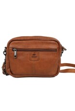 Bear Design Leather shoulderbags Leather crossbody bags - Bear Design Shoulder bag ‘Peggy’ cognac