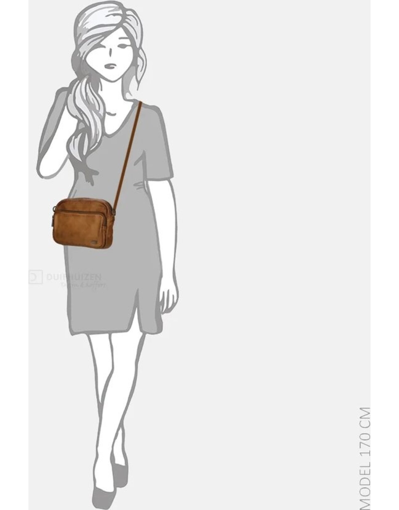 Bear Design Leather shoulderbags Leather crossbody bags - Bear Design Shoulder bag ‘Peggy’ black