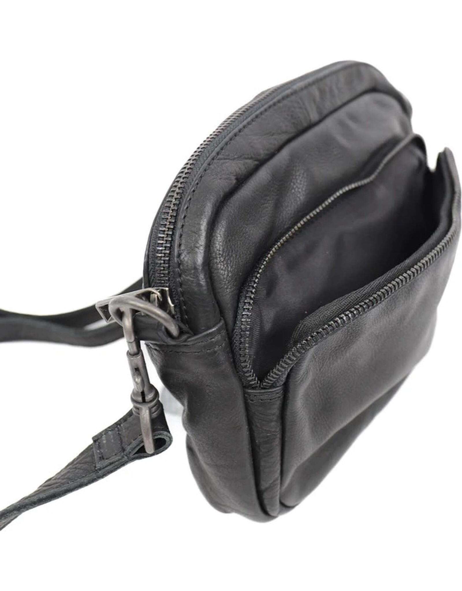 Bear Design Leather shoulderbags Leather crossbody bags - Bear Design Shoulder bag ‘Peggy’ black