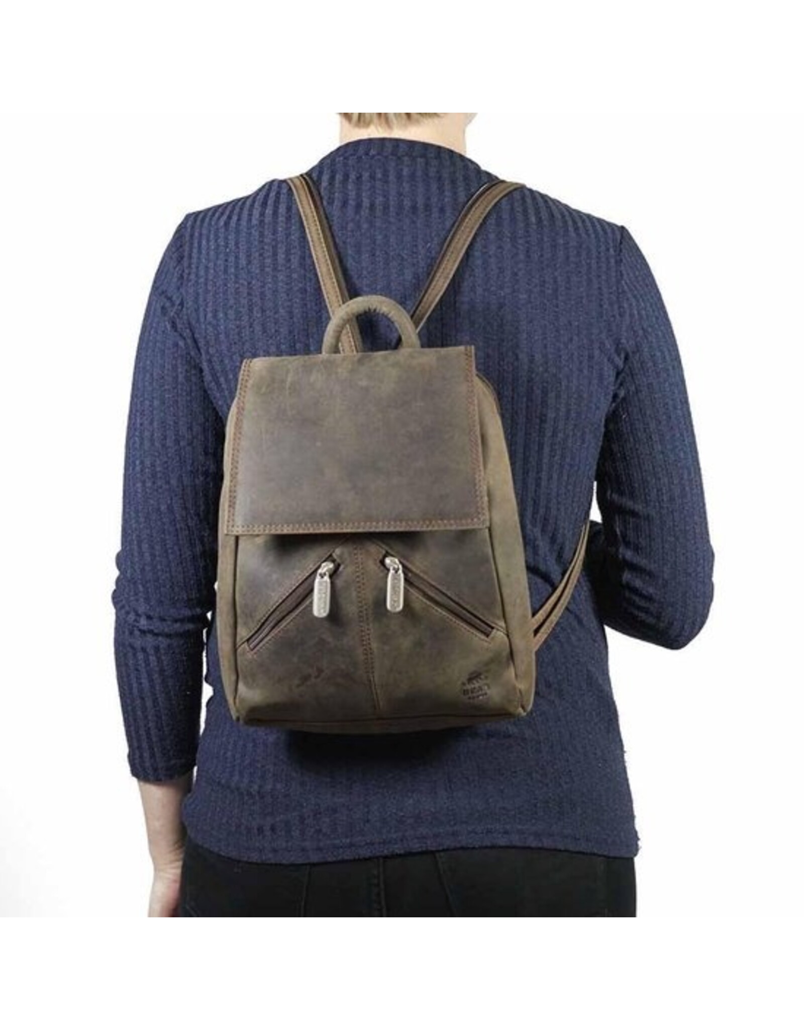 Bear Design Leren rugzakken  Leren shoppers - Bear Design Rugzak  "Rowinda" Hunter Leer