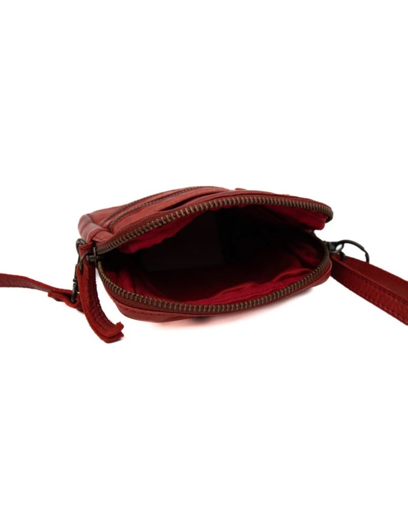 Bear Design Leren Festivaltasjes, heuptassen en riemtassen - Bear Design Schoudertas-Riemtas "Vikas" rood