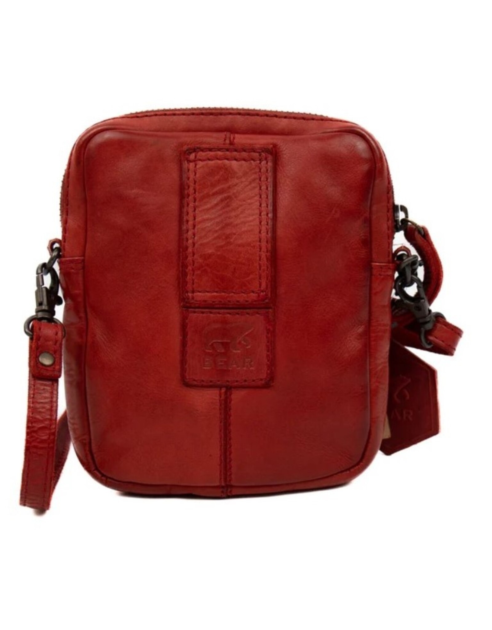 Bear Design Leren Festivaltasjes, heuptassen en riemtassen - Bear Design Schoudertas-Riemtas "Vikas" rood