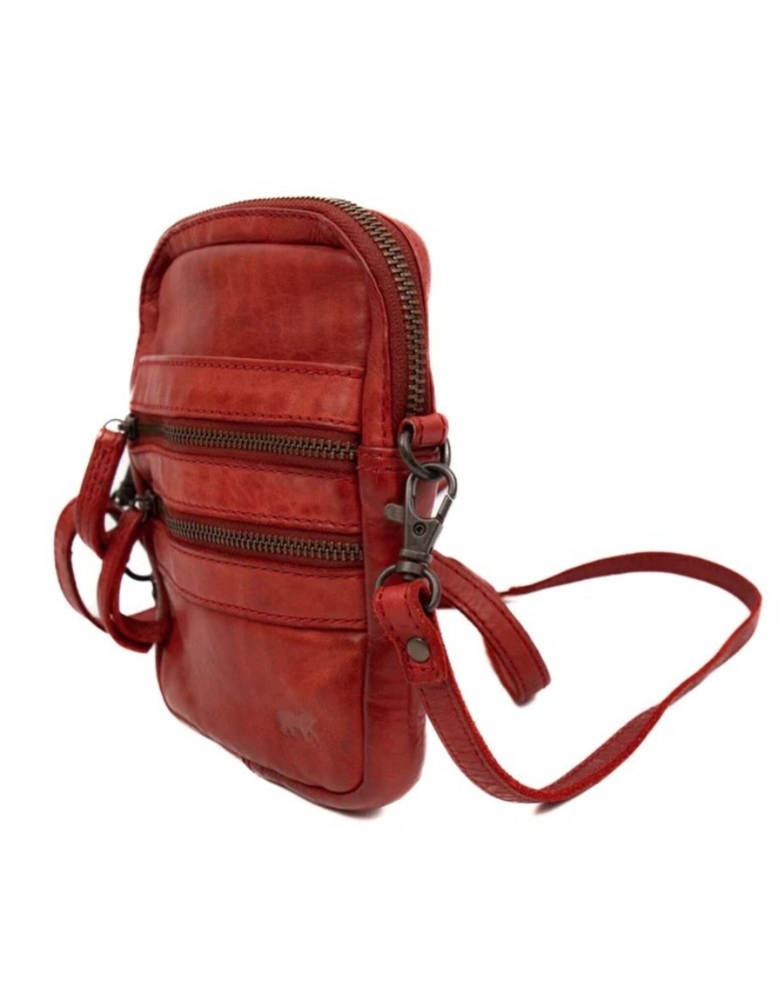 Bear Design Leren Festivaltasjes, heuptassen en riemtassen - Bear Design Schoudertas-Riemtas "Vikas" rood