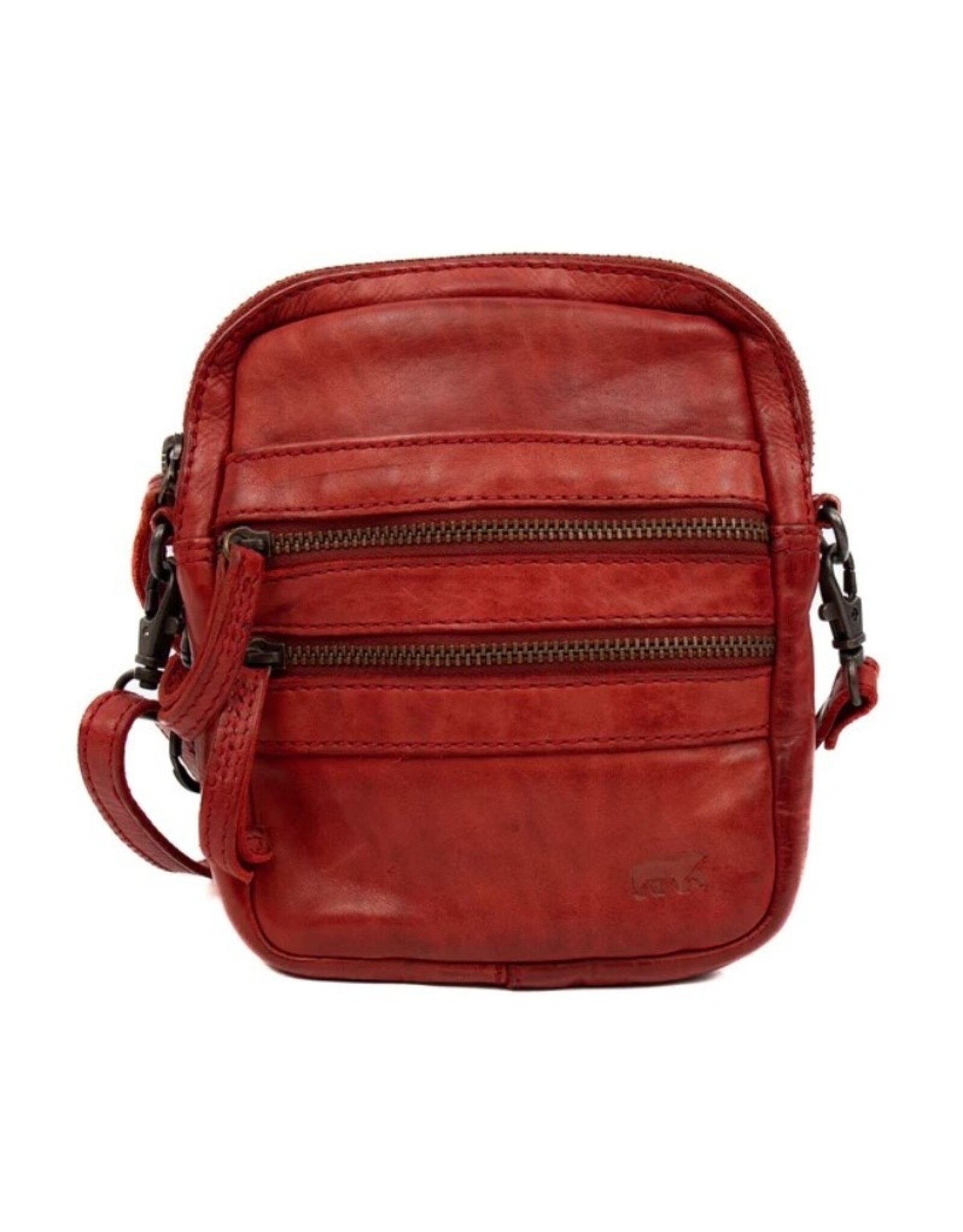 Bear Design Leren Festivaltasjes, heuptassen en riemtassen - Bear Design Schoudertas-Riemtas "Vikas" rood