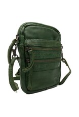 Bear Design Leren Festivaltasjes, heuptassen en riemtassen - Bear Design Schoudertas-Riemtas "Vikas" groen