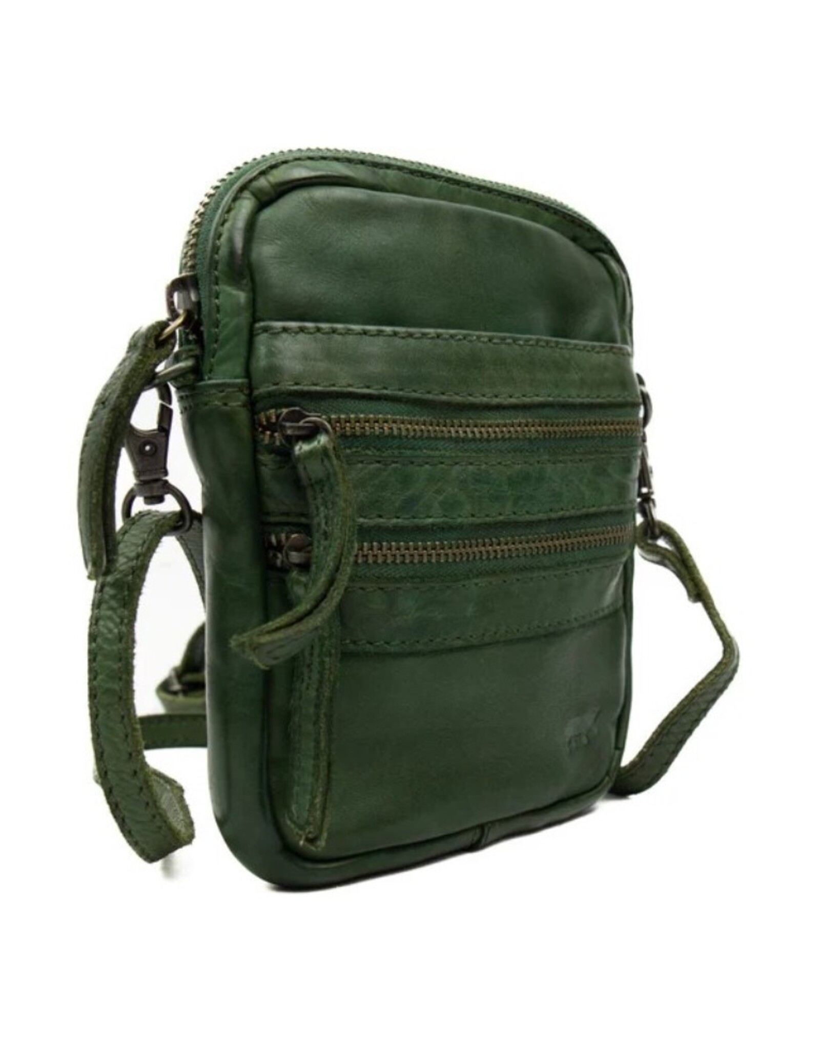 Bear Design Leren Festivaltasjes, heuptassen en riemtassen - Bear Design Schoudertas-Riemtas "Vikas" groen