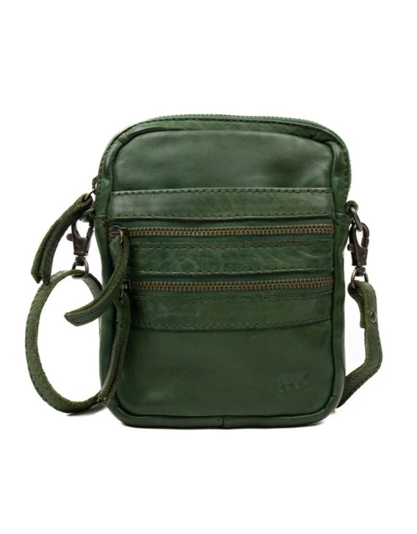 Bear Design Leren Festivaltasjes, heuptassen en riemtassen - Bear Design Schoudertas-Riemtas "Vikas" groen