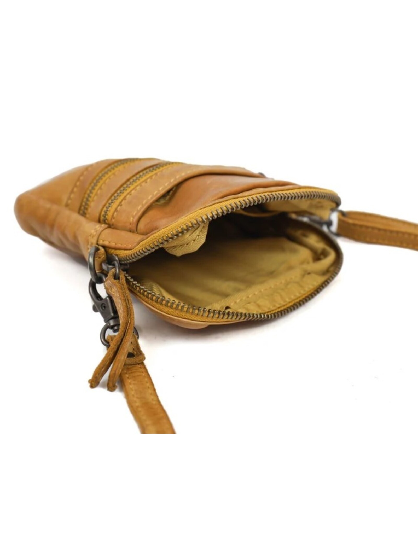 Bear Design Leren Festivaltasjes, heuptassen en riemtassen - Bear Design Schoudertas-Riemtas "Vikas" geel