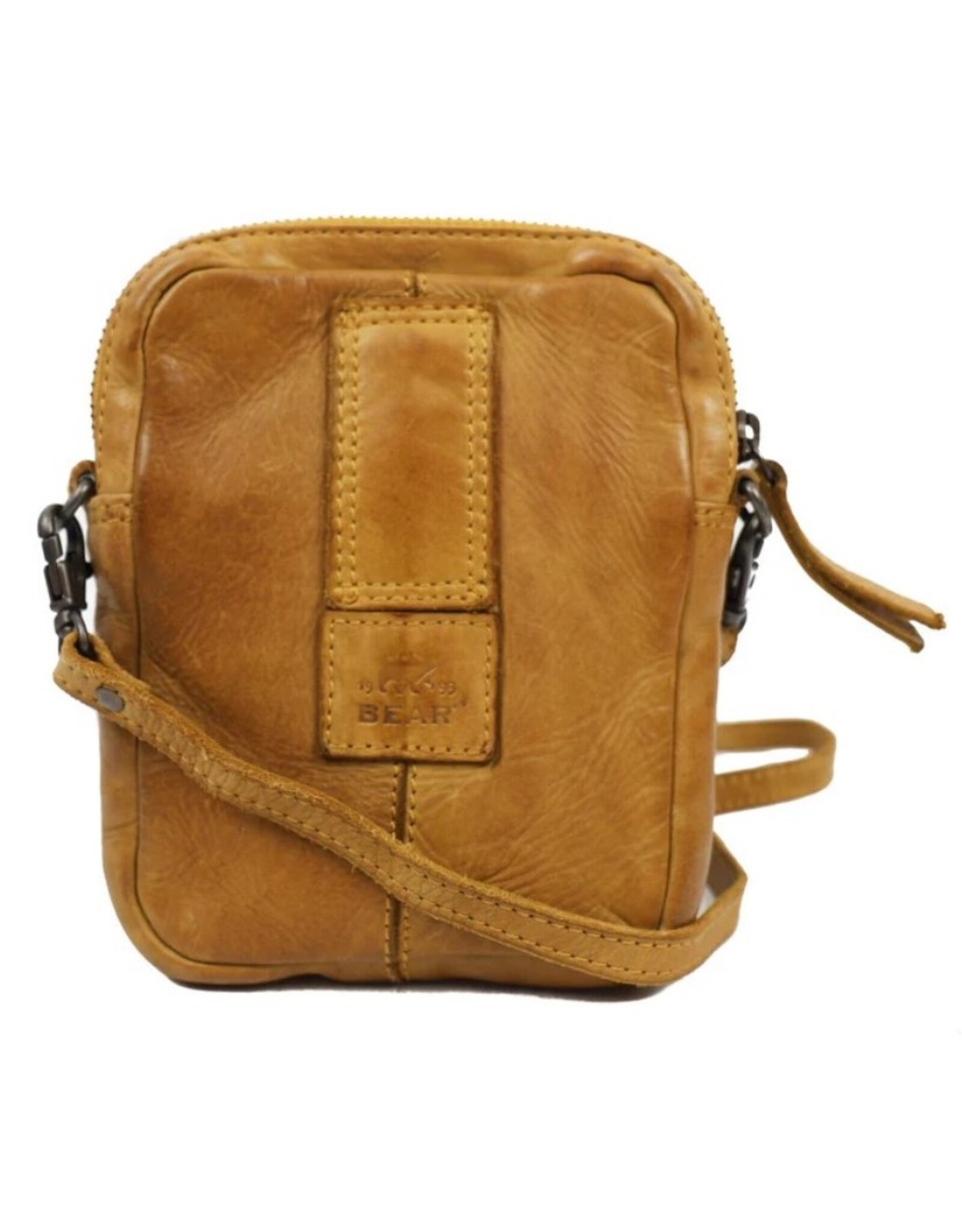 Bear Design Leren Festivaltasjes, heuptassen en riemtassen - Bear Design Schoudertas-Riemtas "Vikas" geel