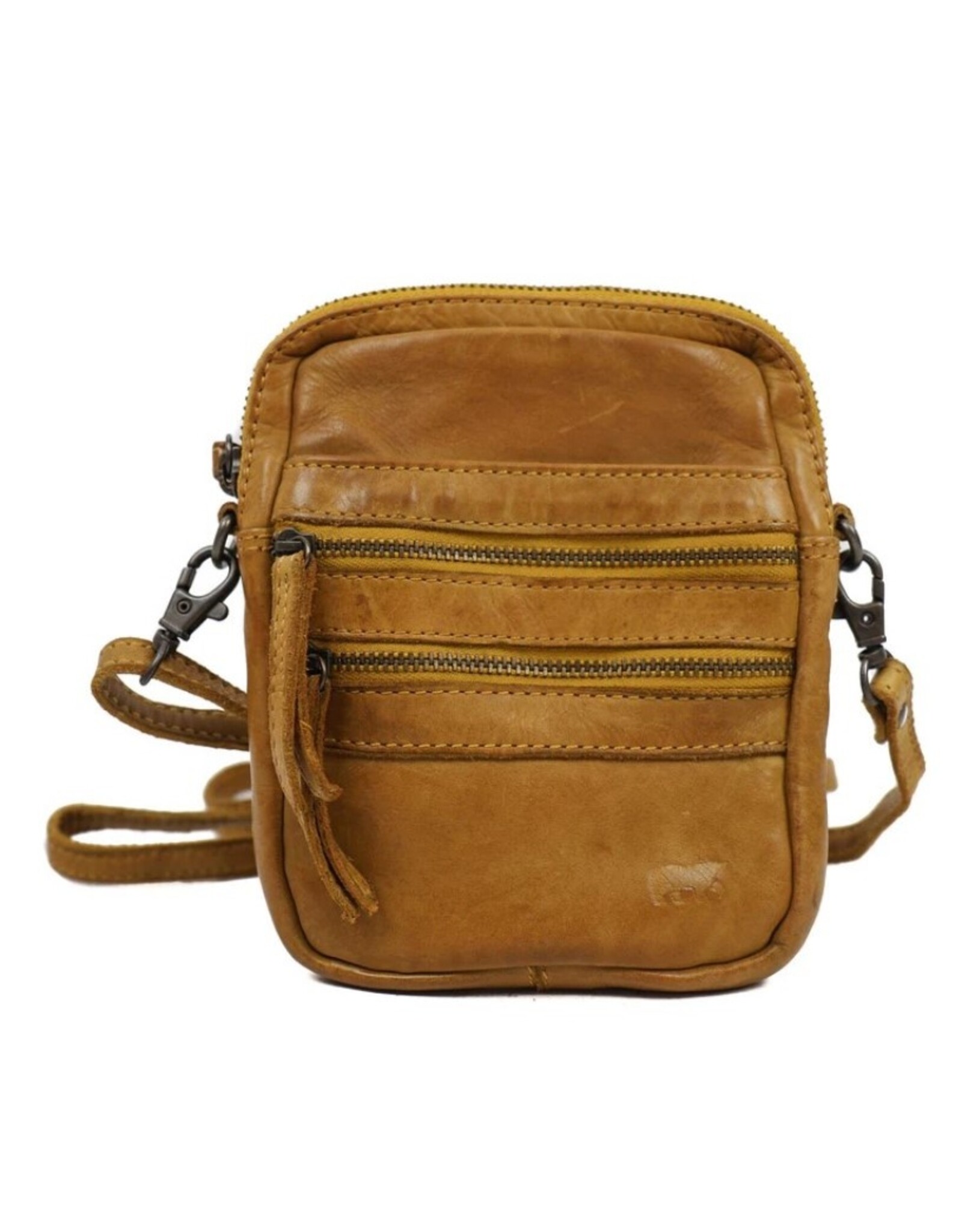 Bear Design Leren Festivaltasjes, heuptassen en riemtassen - Bear Design Schoudertas-Riemtas "Vikas" geel