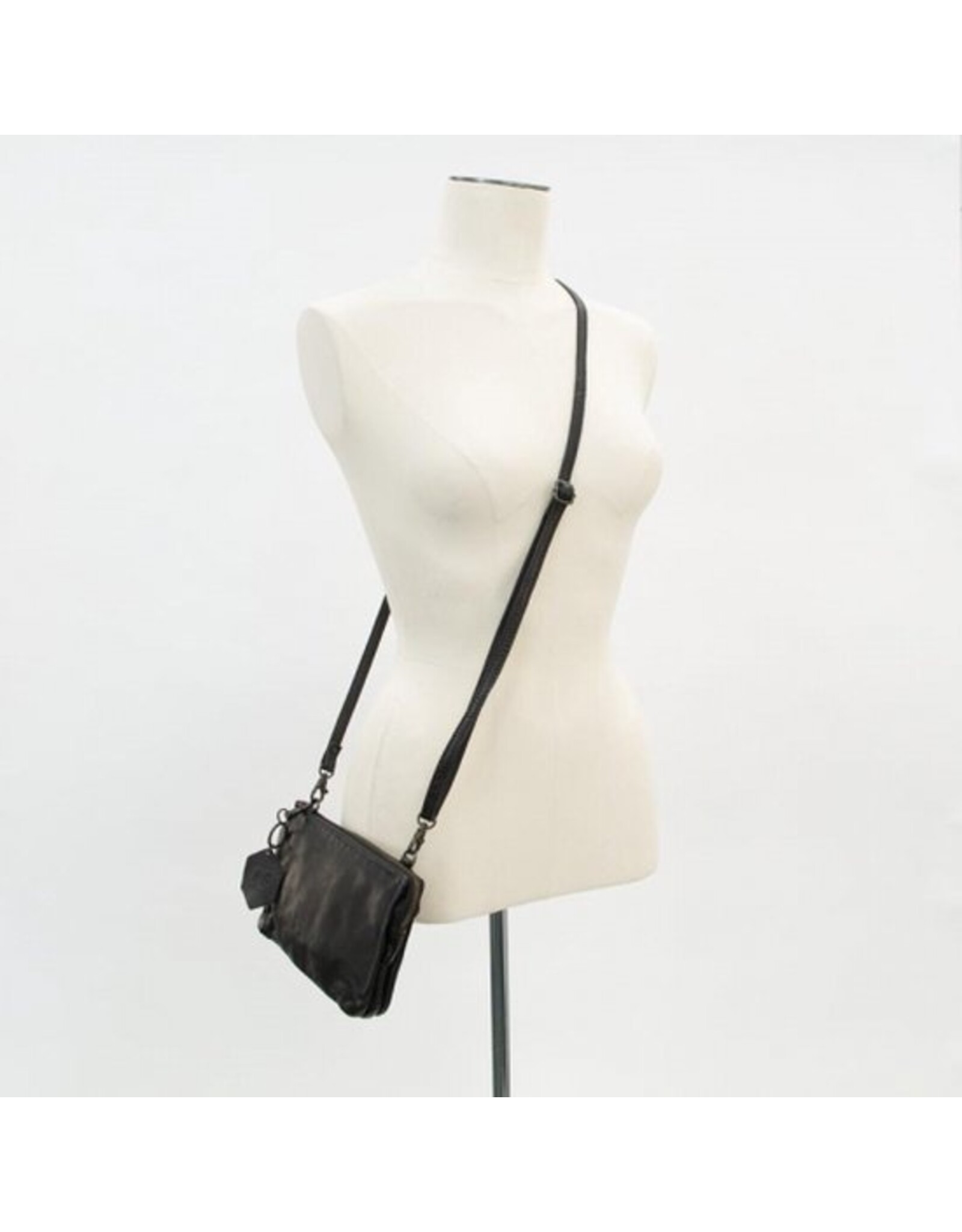 Bear Design Leren schoudertassen Leren crossbody tassen - Bear Design Portemonneetas-schoudertas "Uma" zwart