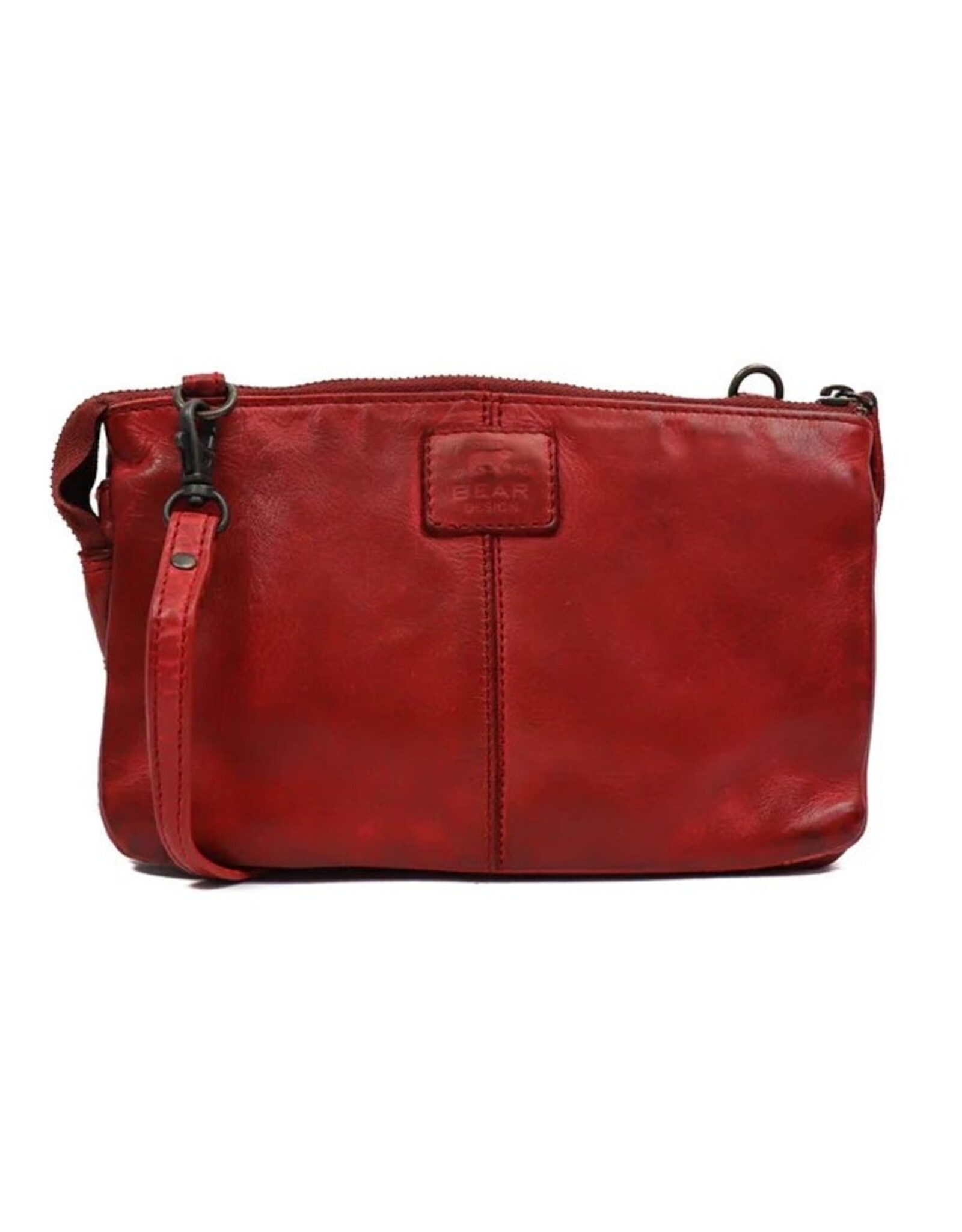 Bear Design Leather shoulderbags Leather crossbody bags - Bear Design Purse/Shoulder Bag ‘Uma’ red