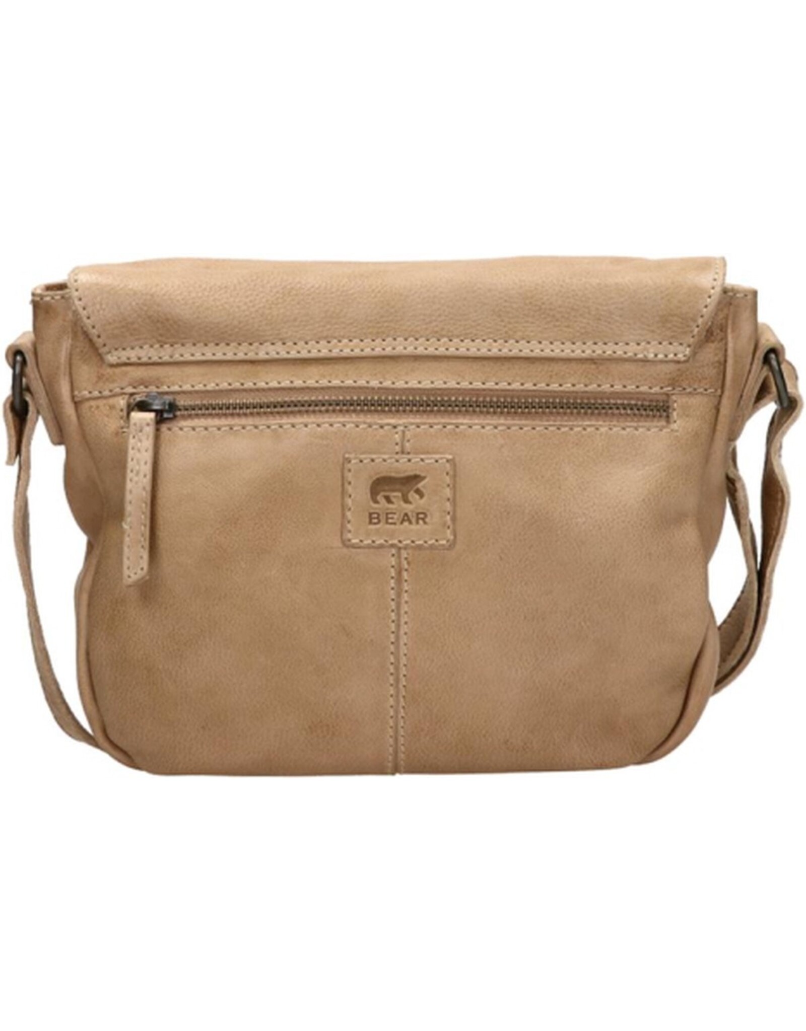 Bear Design Leather shoulderbags Leather crossbody bags - Bear Design Shoulder Bag ‘Mattea’ beige