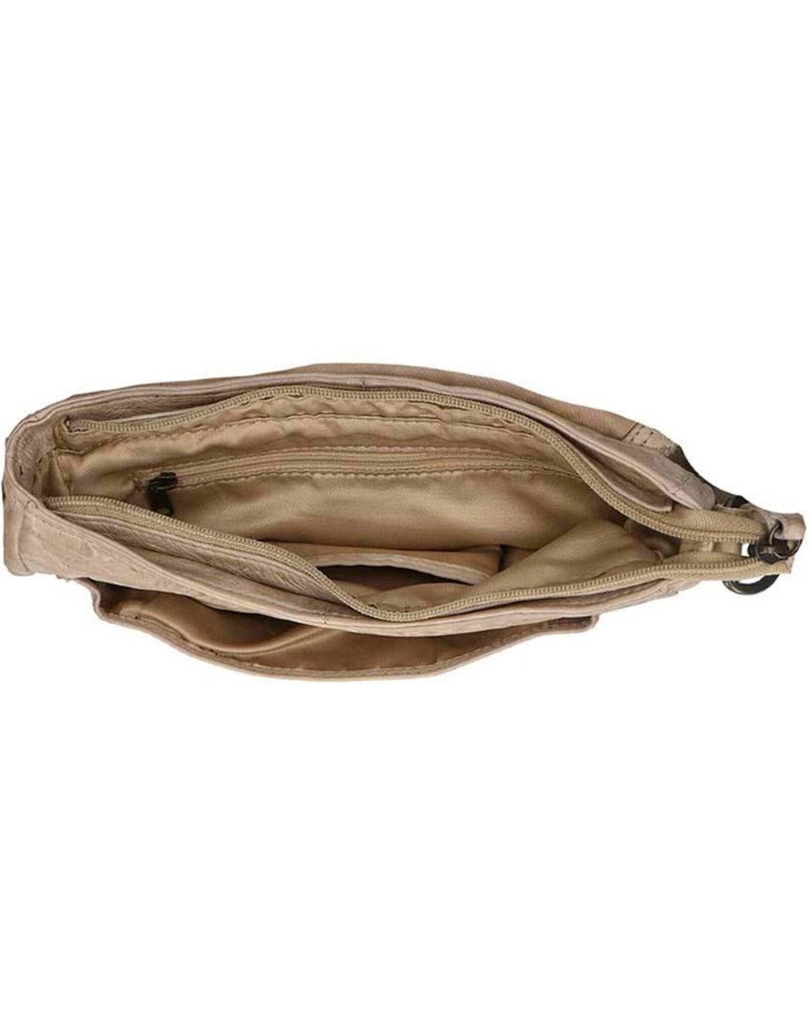 Bear Design Leren schoudertassen Leren crossbody tassen - Bear Design Schoudertas "Mattea" beige