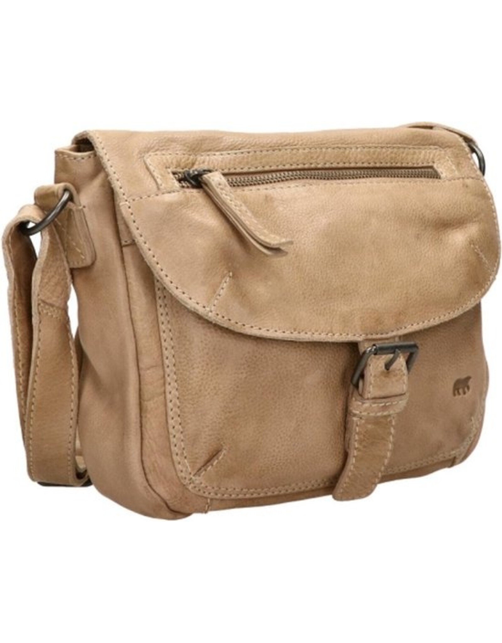 Bear Design Leren schoudertassen Leren crossbody tassen - Bear Design Schoudertas "Mattea" beige