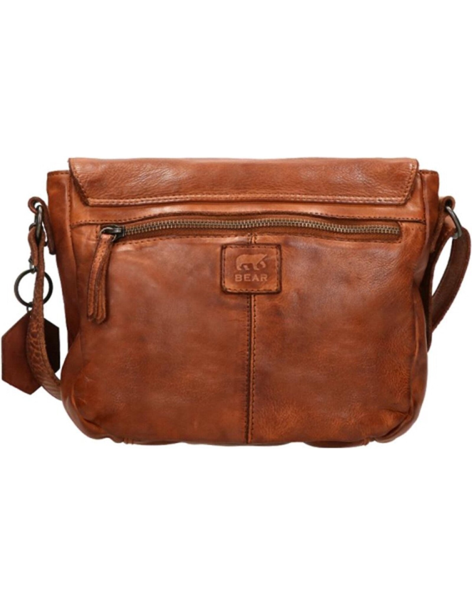 Bear Design Leren schoudertassen Leren crossbody tassen - Bear Design Schoudertas "Mattea" cognac