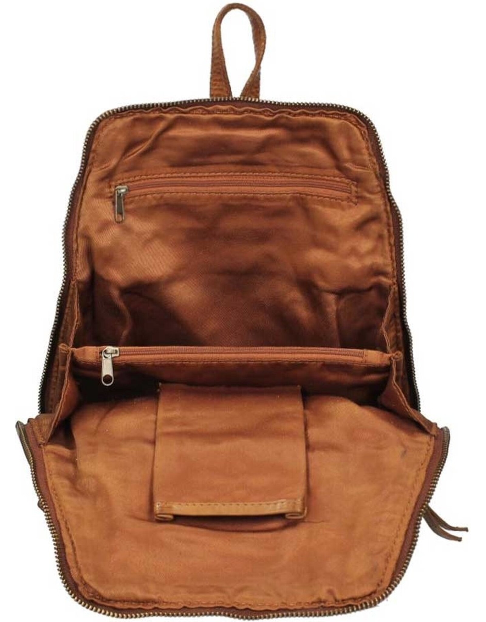 Bear Design Leather backpacks Leather shoppers - Bear Design Backpack 'Iris' cognac