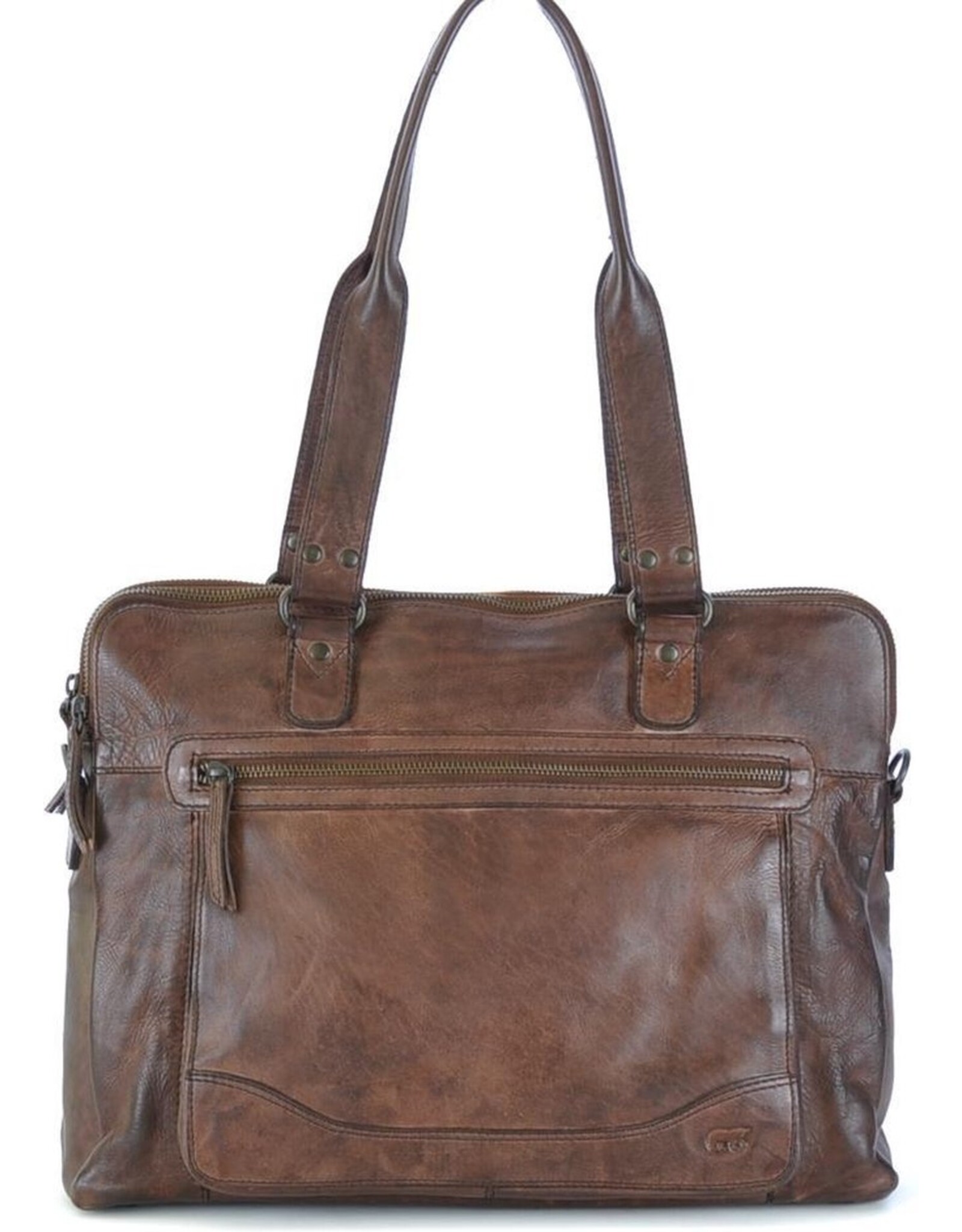 Bear Design Leather Workbags and Leather Laptop Bags - Bear Design Shoulder Bag - Laptop bag ‘Lia’ brown