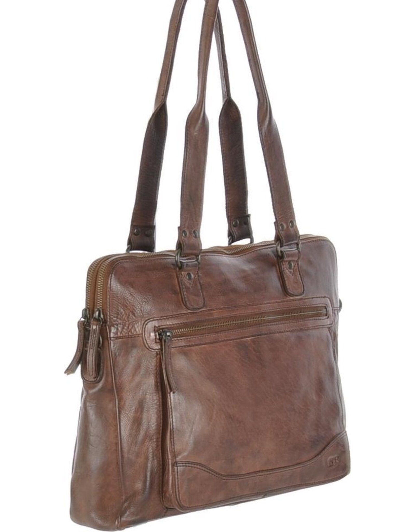 Bear Design Leather Workbags and Leather Laptop Bags - Bear Design Shoulder Bag - Laptop bag ‘Lia’ brown