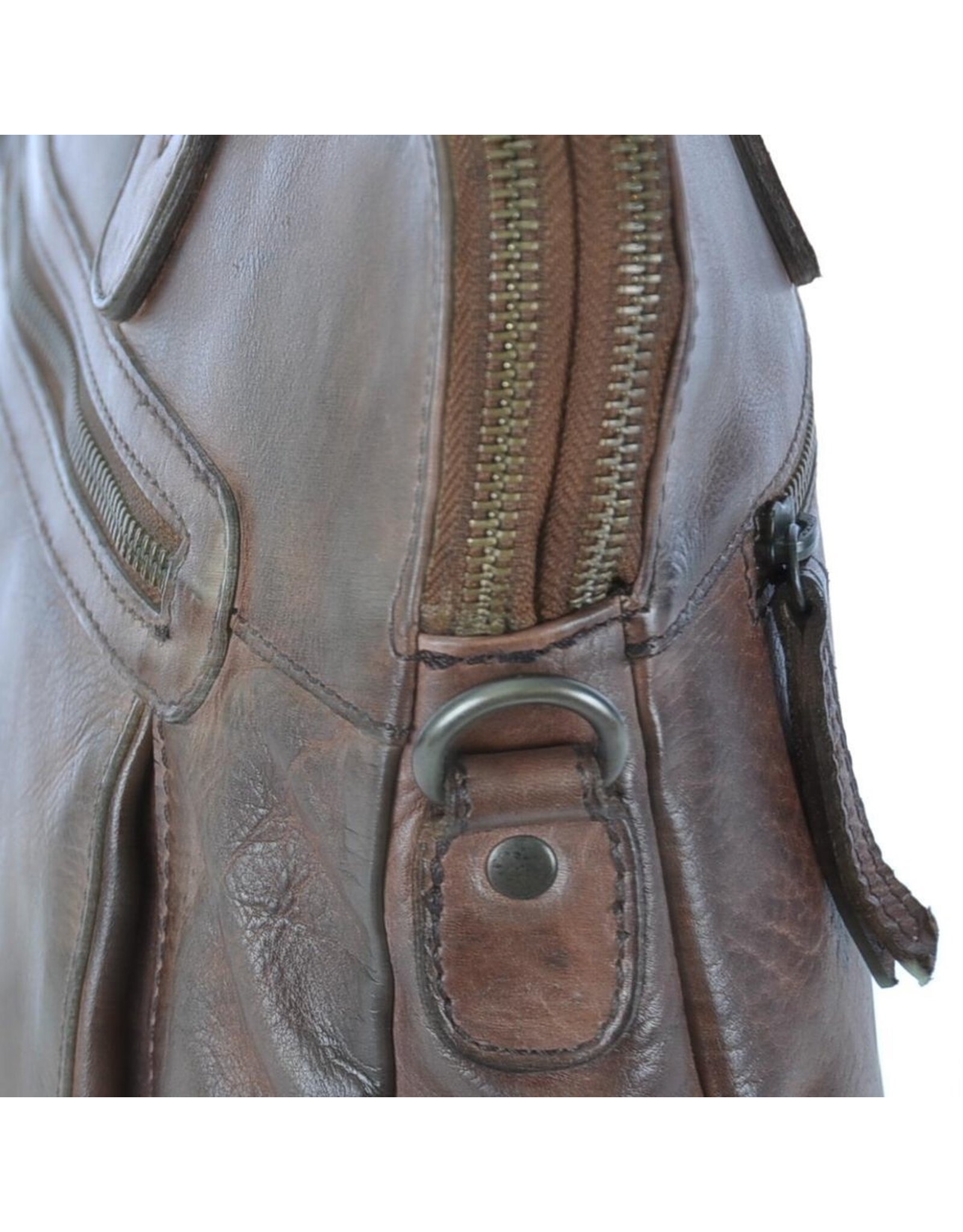 Bear Design Leather Workbags and Leather Laptop Bags - Bear Design Shoulder Bag - Laptop bag ‘Lia’ brown