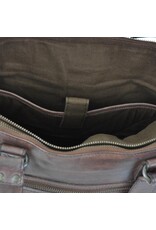 Bear Design Leather Workbags and Leather Laptop Bags - Bear Design Shoulder Bag - Laptop bag ‘Lia’ brown