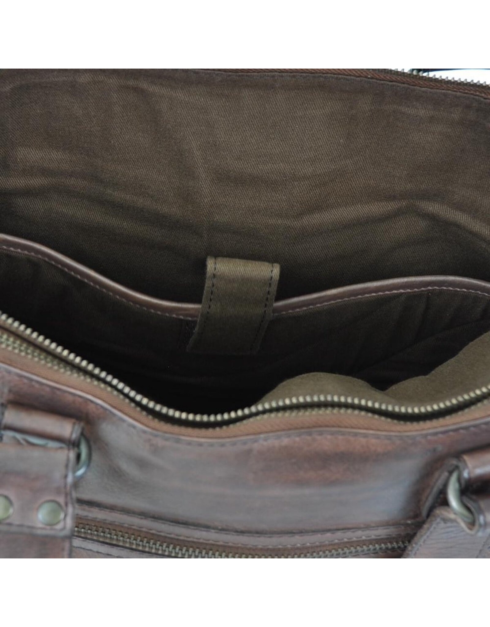 Bear Design Leren werktassen en Leren laptoptassen - Bear Design Schoudertas - Laptoptas "Lia" bruin